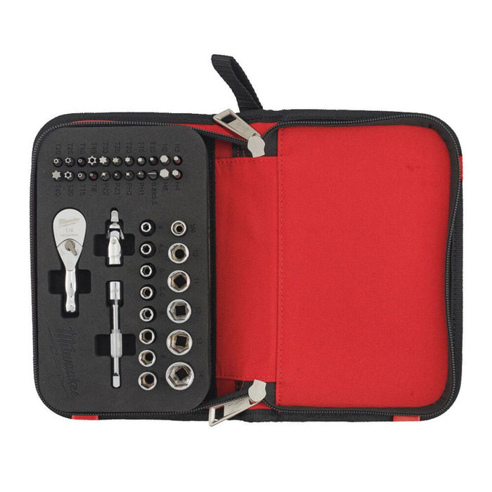 Milwaukee 39 Piece 1/4" Compact Ratchet Set 4932492672 FairTools