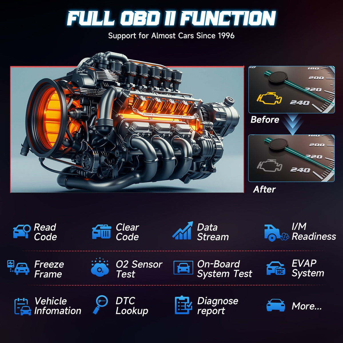 LAUNCH CRP129I V3.0 4-System OBD2 Diagnostic Scanner LAUNCH
