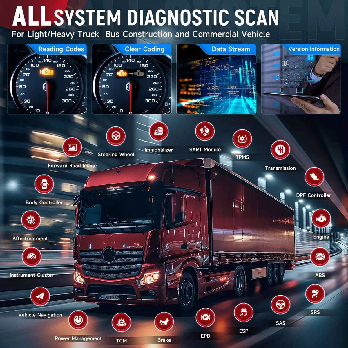LAUNCH CRP129 HD Heavy Duty Truck Diagnostic Scanner LAUNCH