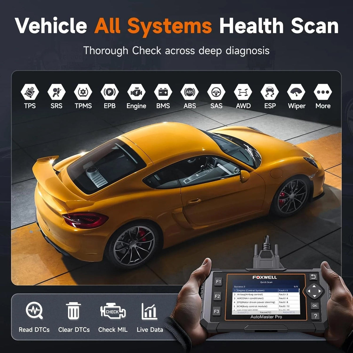 Foxwell NT624 Elite Full System 8 Service Functions Diagnostic Scanner Tool Foxwell