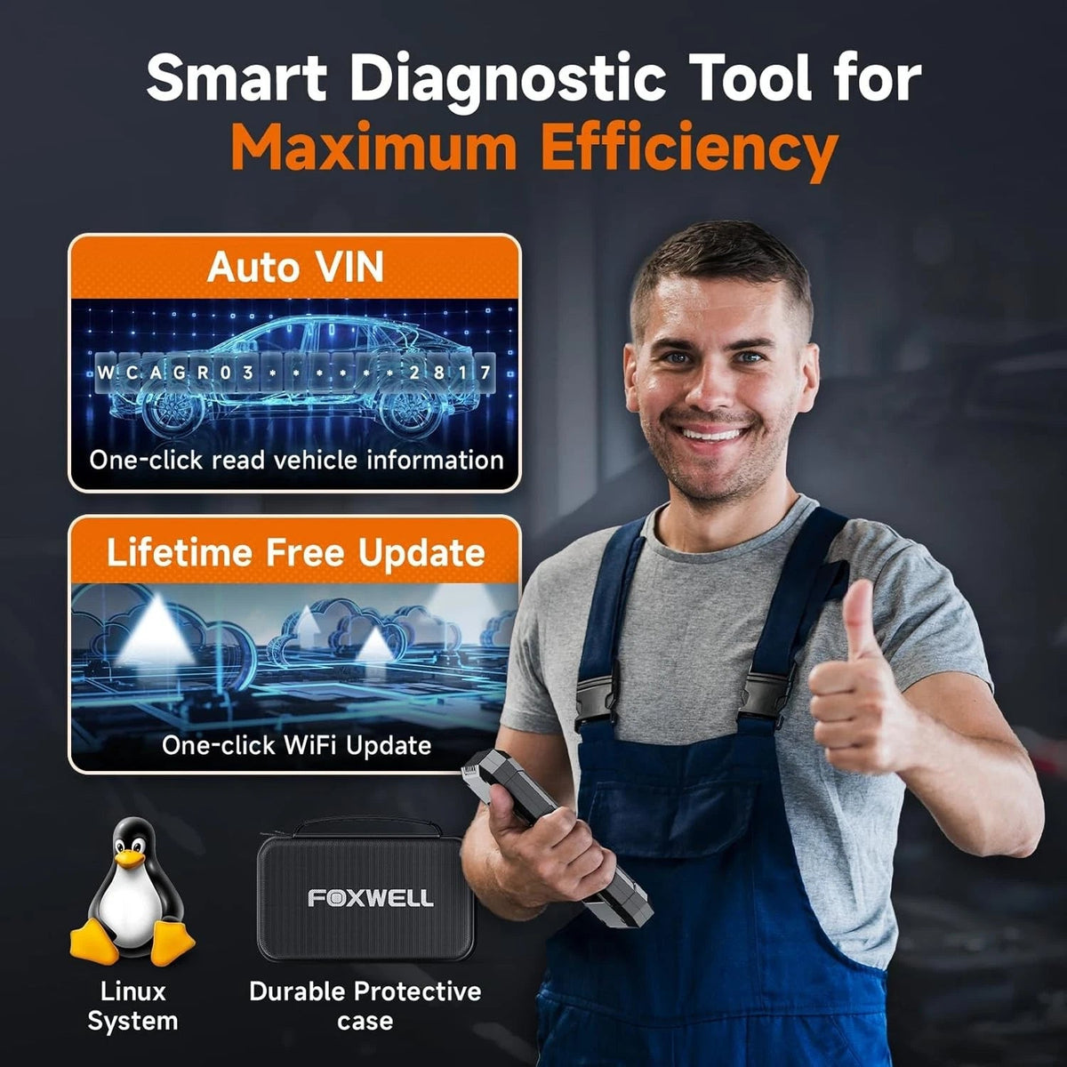 Foxwell NT624 Elite Full System 8 Service Functions Diagnostic Scanner Tool Foxwell