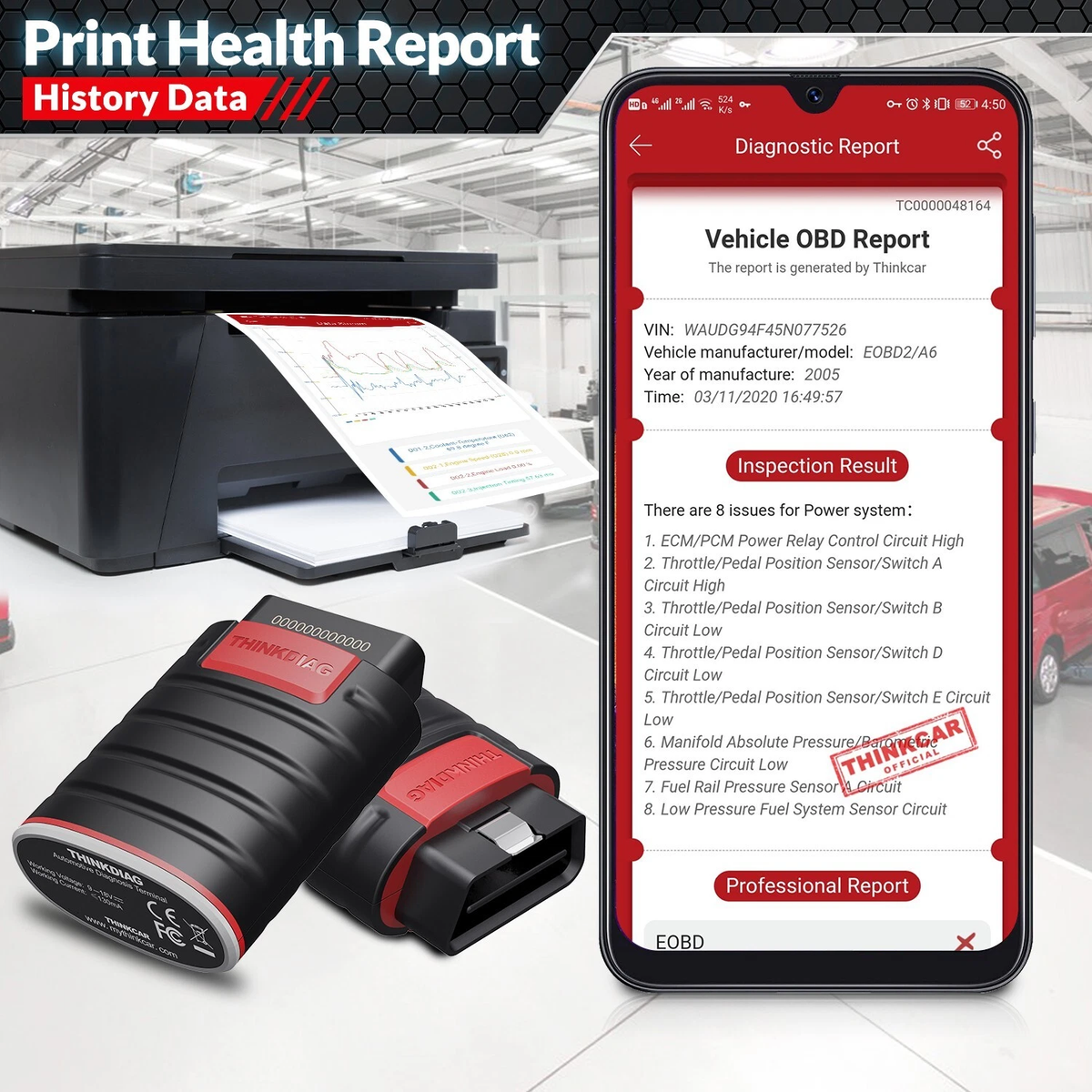 ThinkCar ThinkDiag New Version OBD2 Bluetooth Scanner All Software Active test Tool Thinkcar