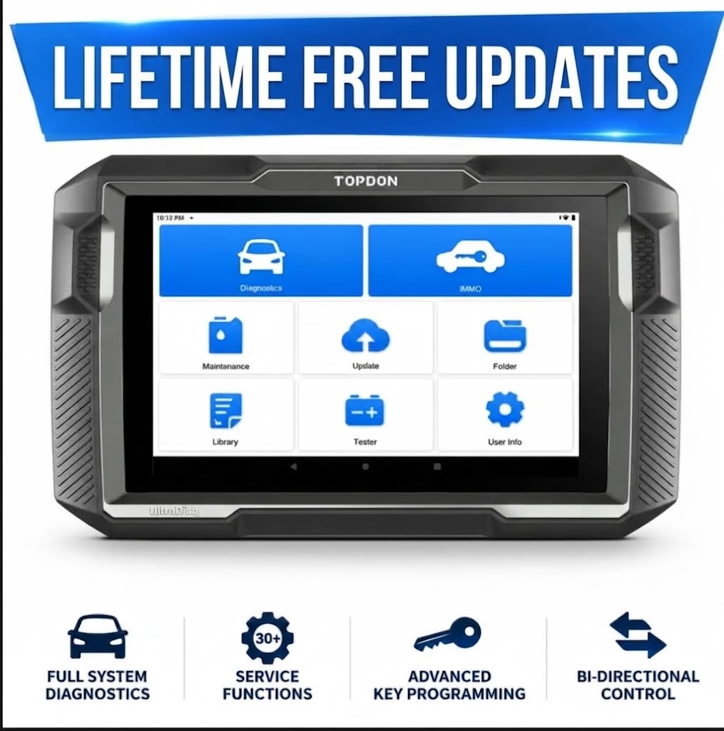 Topdon UltraDiag 2-IN-I Diagnostic Scanner Key Programmer Lifetime Free Update Topdon
